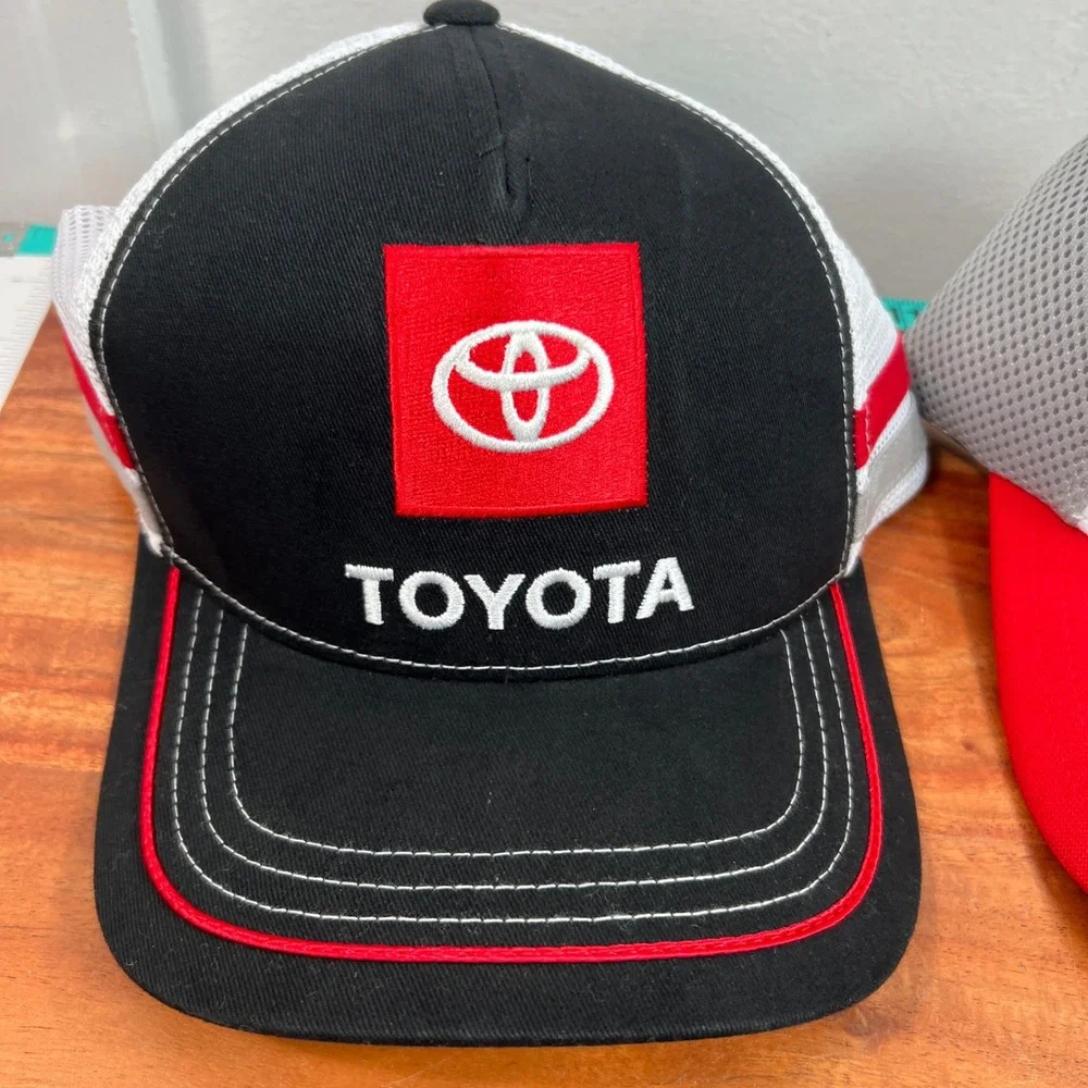 Toyota TRD Trucker Hat Lot 2 Snapback Mesh Racing Caps Black White Red Mens